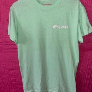Costa Mint Green Logo T-Shirt with White Chest Emblem